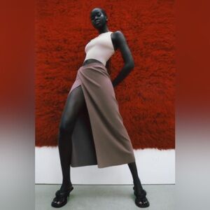 Zara wrap knit skirt